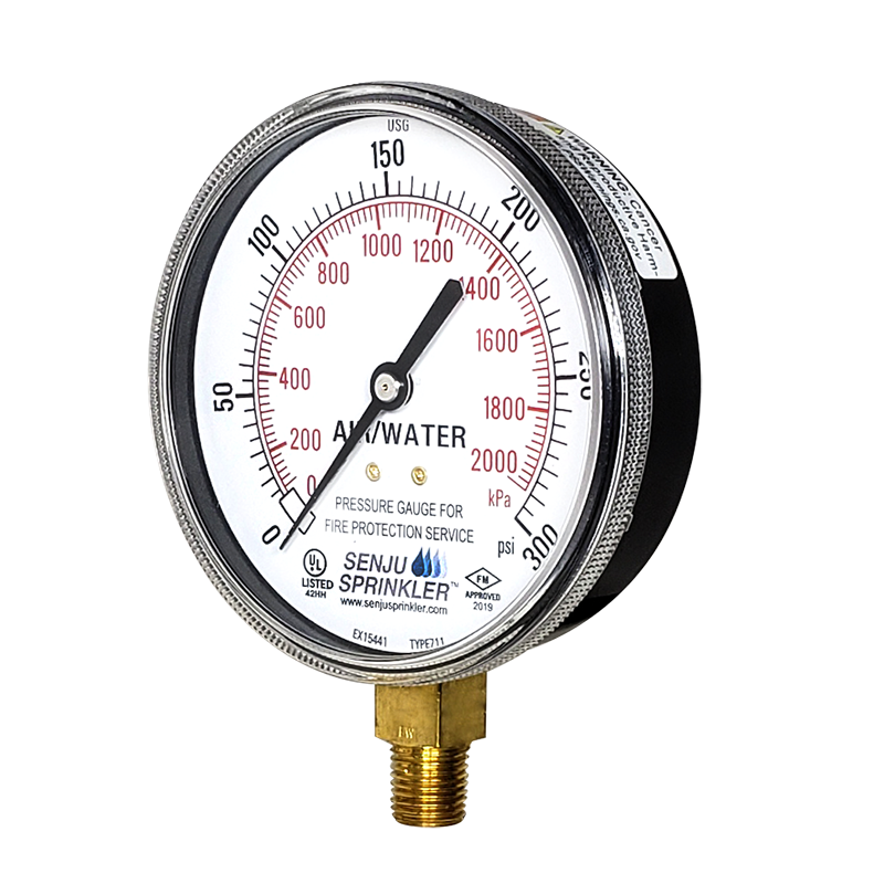 Sprinkler Pressure Gauge 3.5″ 1/4″NPT | Senju Sprinkler - Fire Sprinklers Water Pressure Gauge For Sprinkler System