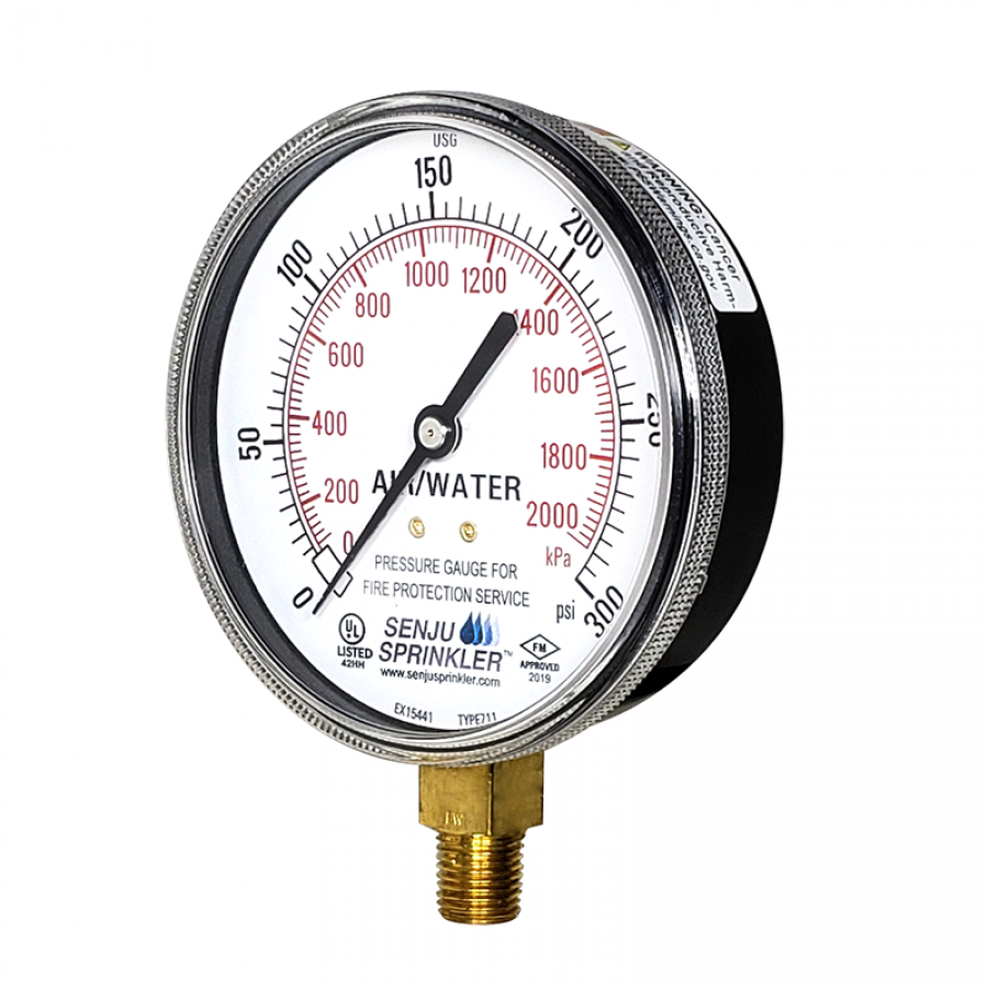 Sprinkler Pressure Gauge 3.5″ 1/4″NPT Senju Sprinkler Fire Sprinklers