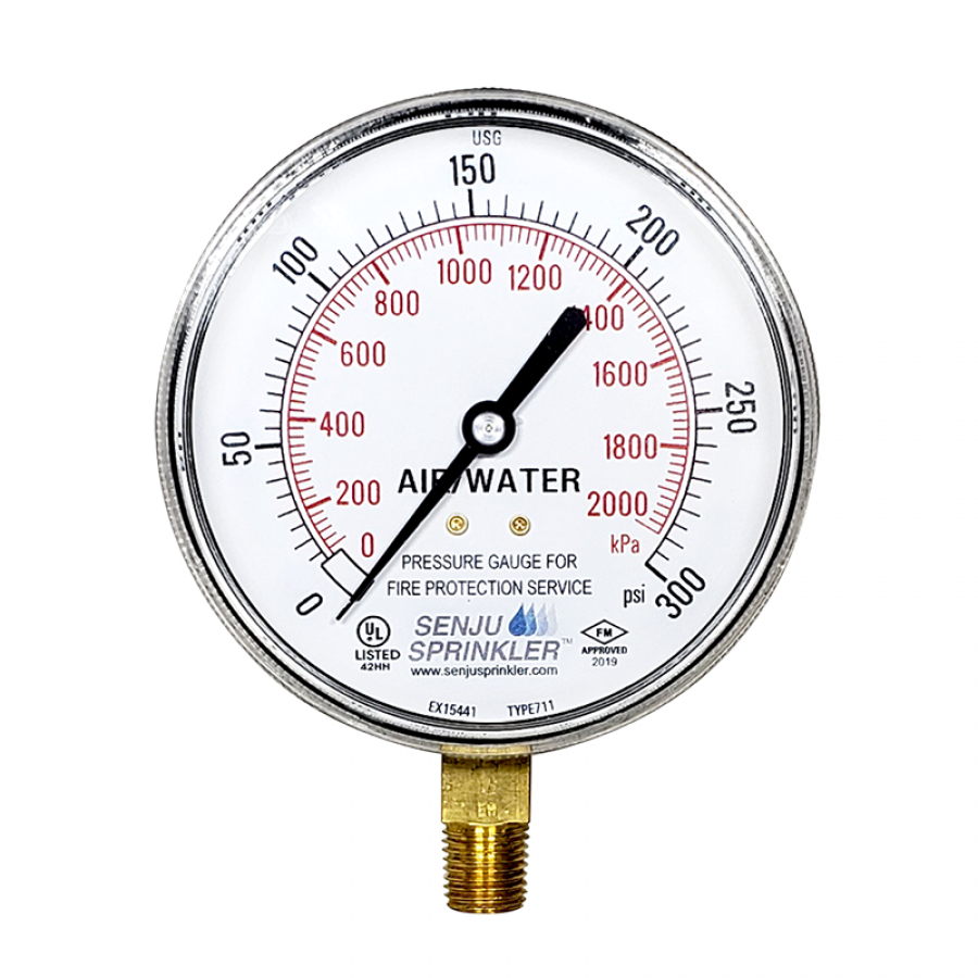 Sprinkler Pressure Gauge 3.5″ 1/4″NPT Senju Sprinkler Fire Sprinklers
