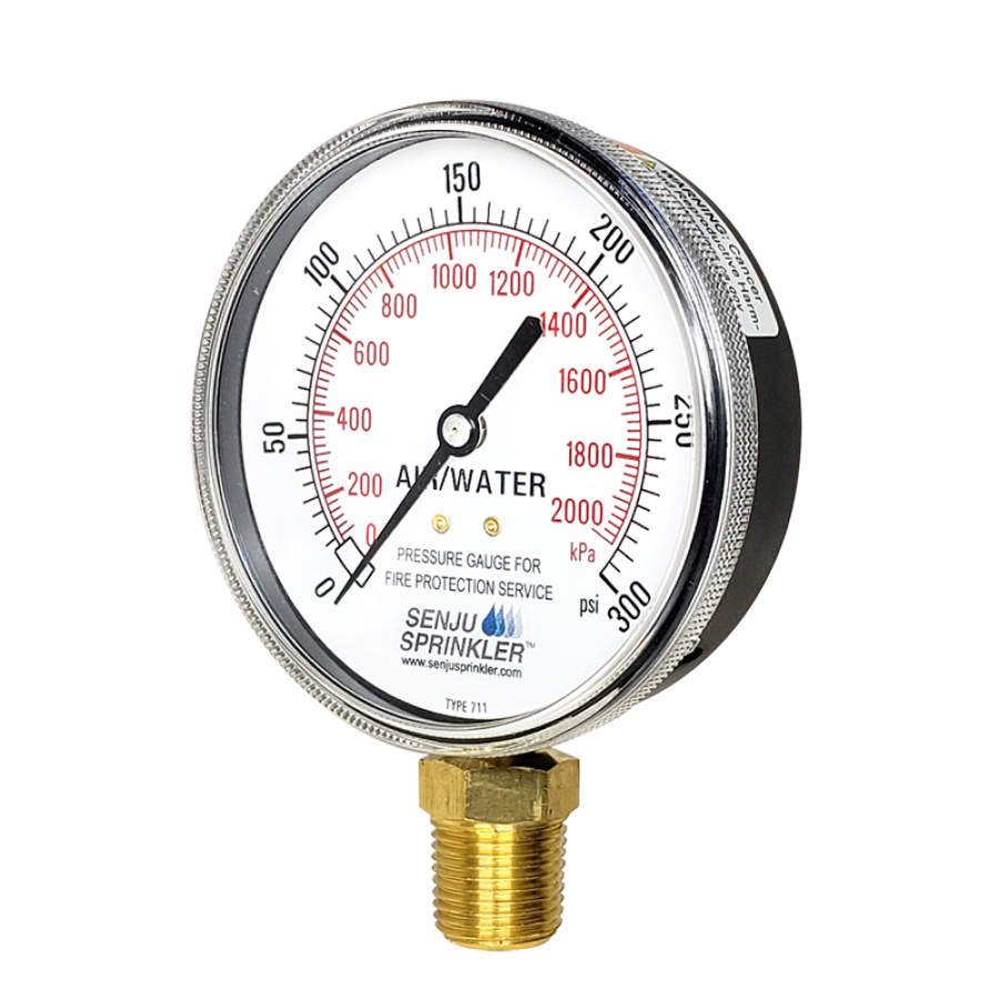 Sprinkler Pressure Gauge 3.5″ 1/2″NPT Senju Sprinkler Fire Sprinklers